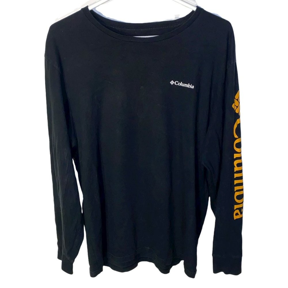 Columbia Outdoor Cotton Base Layer Spell Out Long Sleeve Tee Mens L